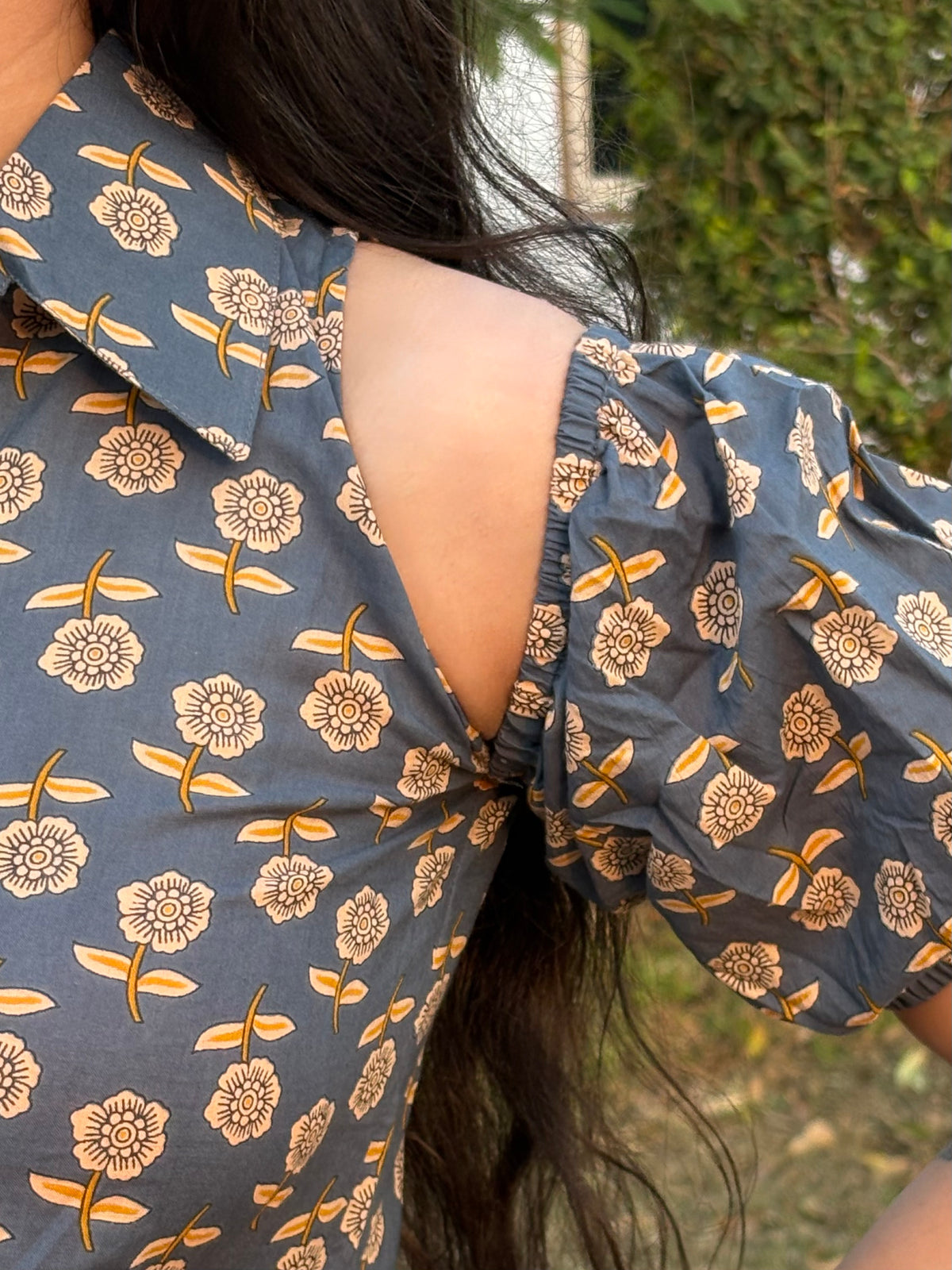 Mahi Peplum Top with cold-shoulder sleeves