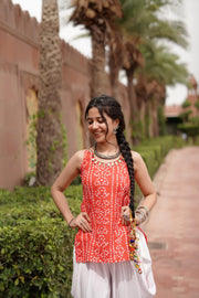 Rani-Sa Bandhej Side Dori Kurti