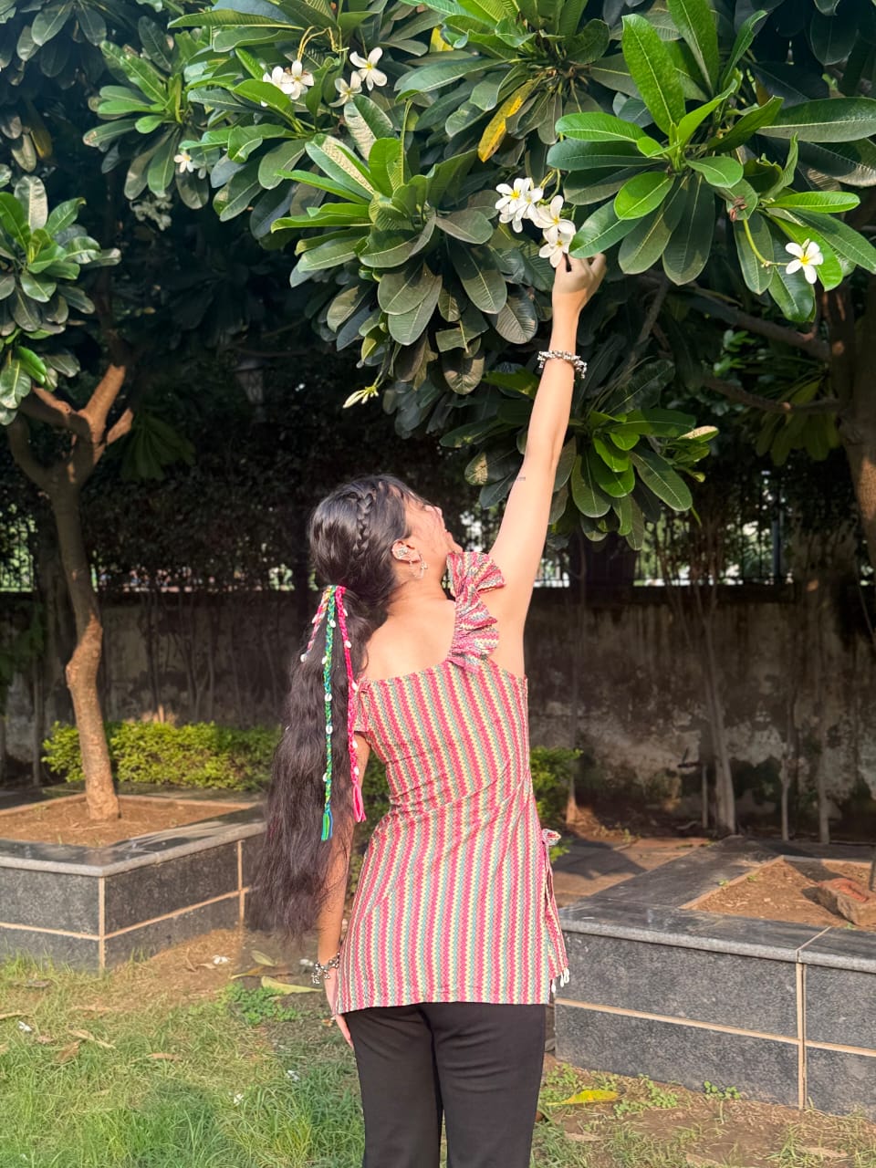 Jiva Stripped Ruffle Kurti