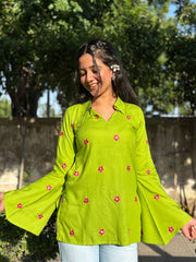 Gulbahaar Corset Back Embroidered Rayon Kurti