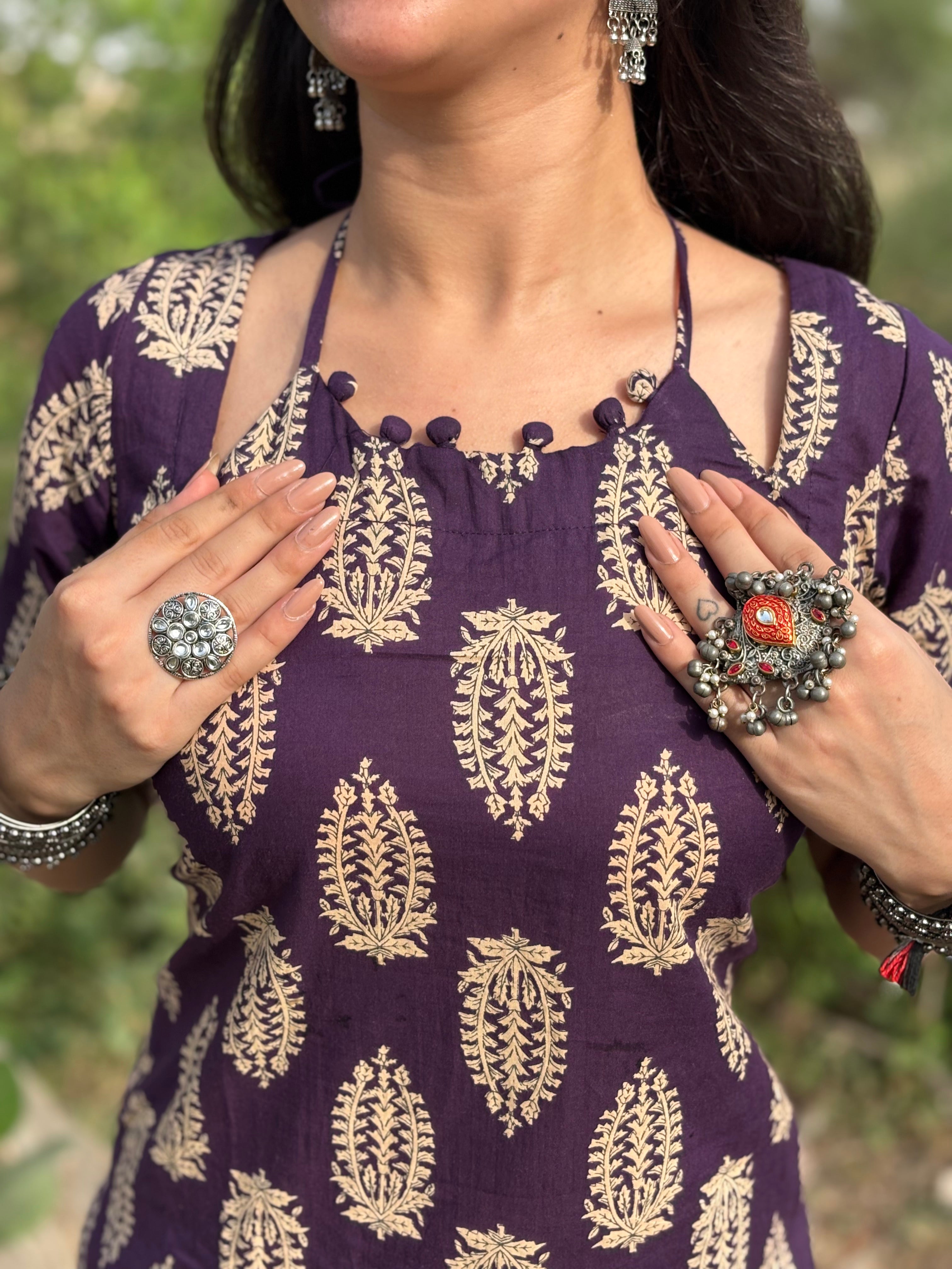 Eira Deep Purple Corset Back Kurti