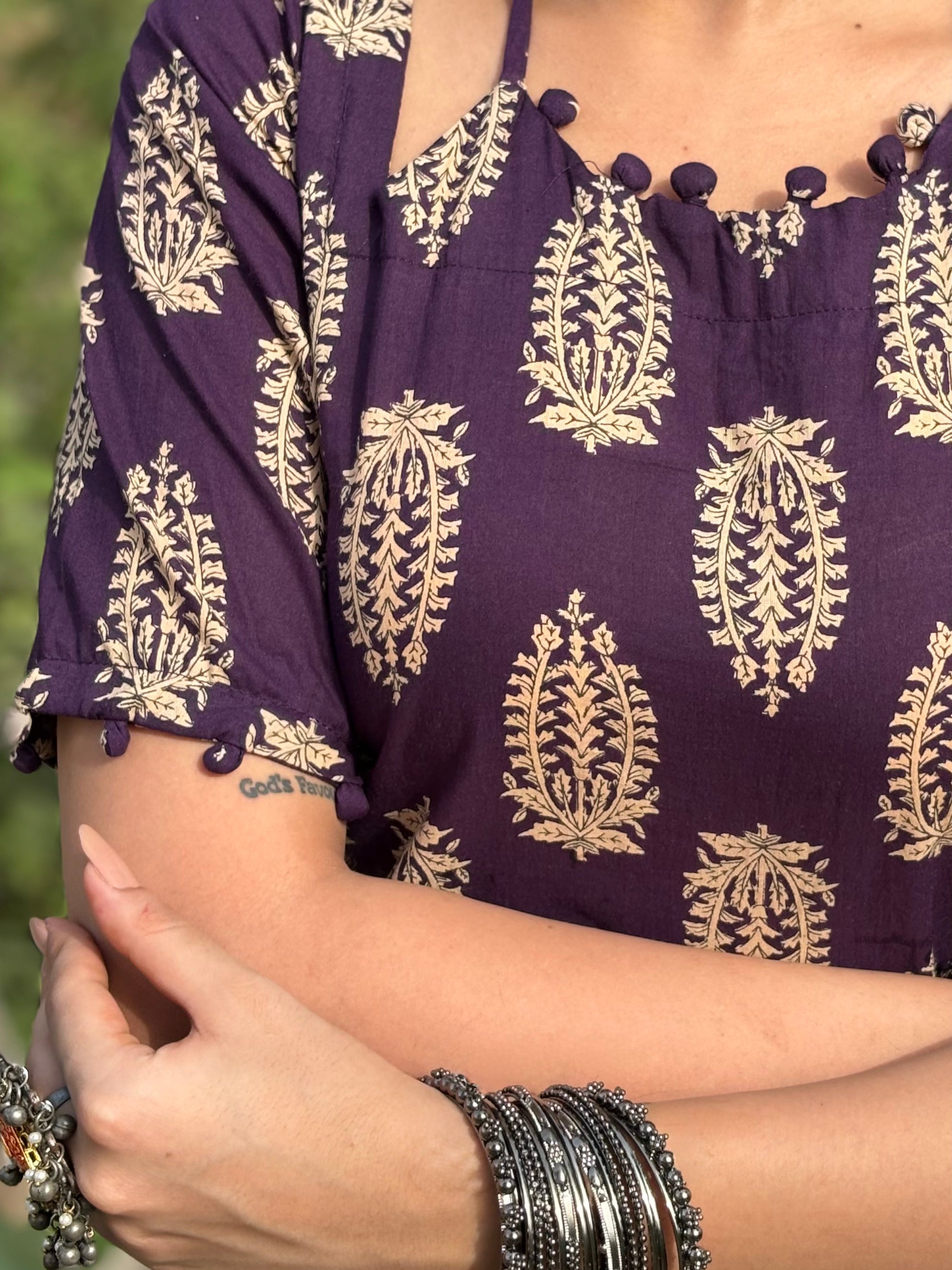 Eira Deep Purple Corset Back Kurti