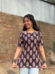 Eira Deep Purple Corset Back Kurti
