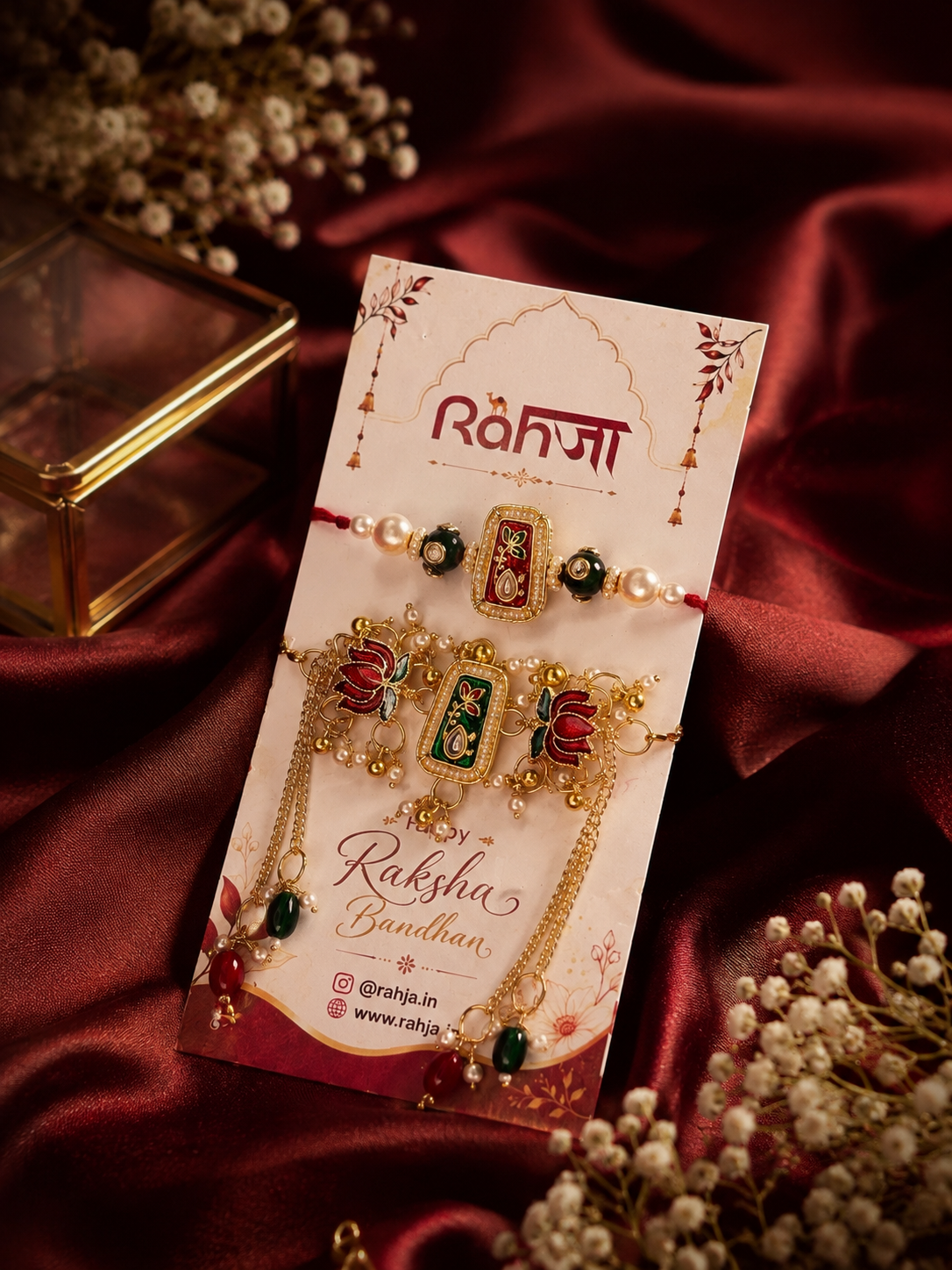 Bhai-Bhabhi Lotus Rakhi Pair