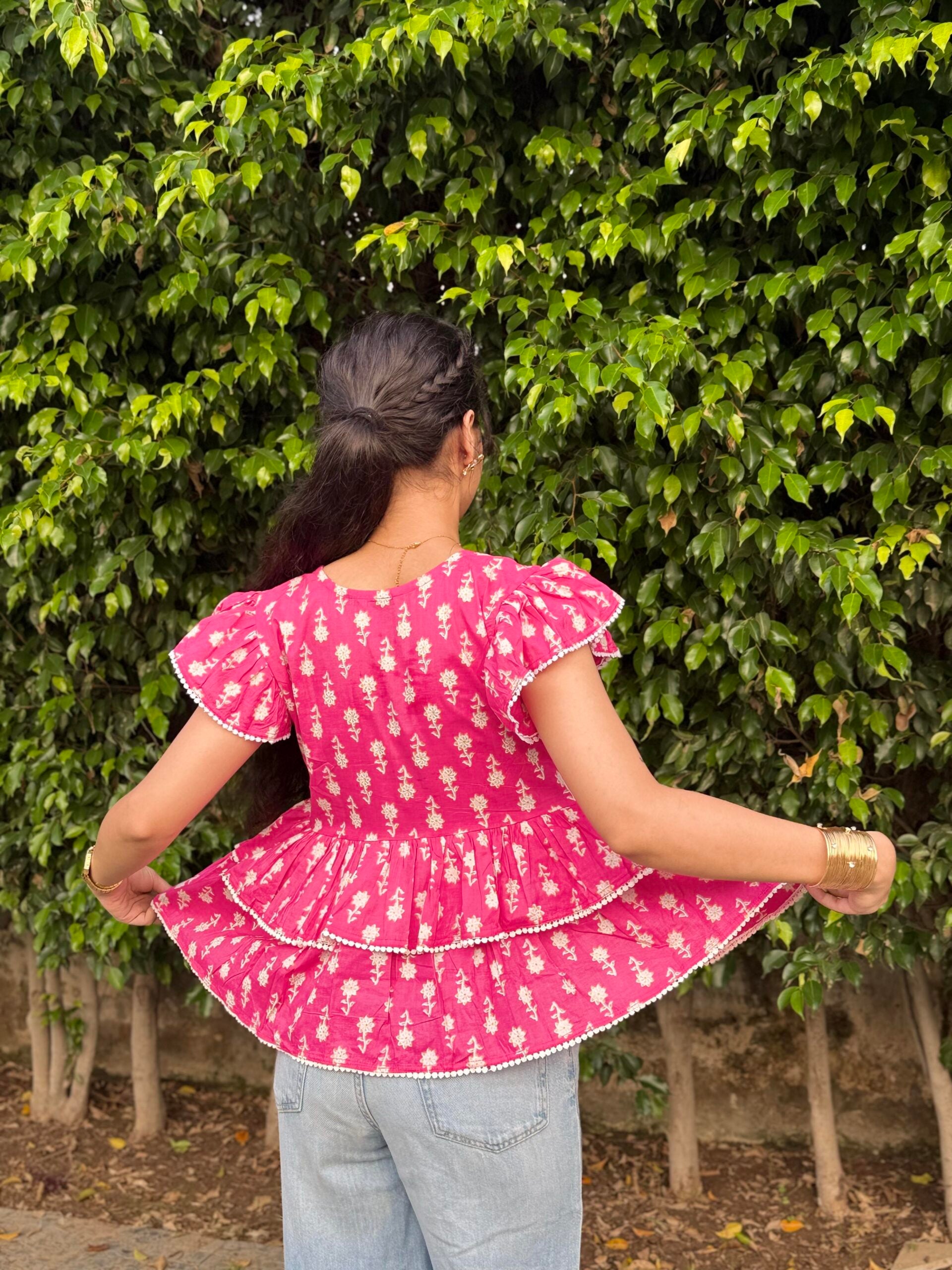 Gulaabo double frill peplum Top