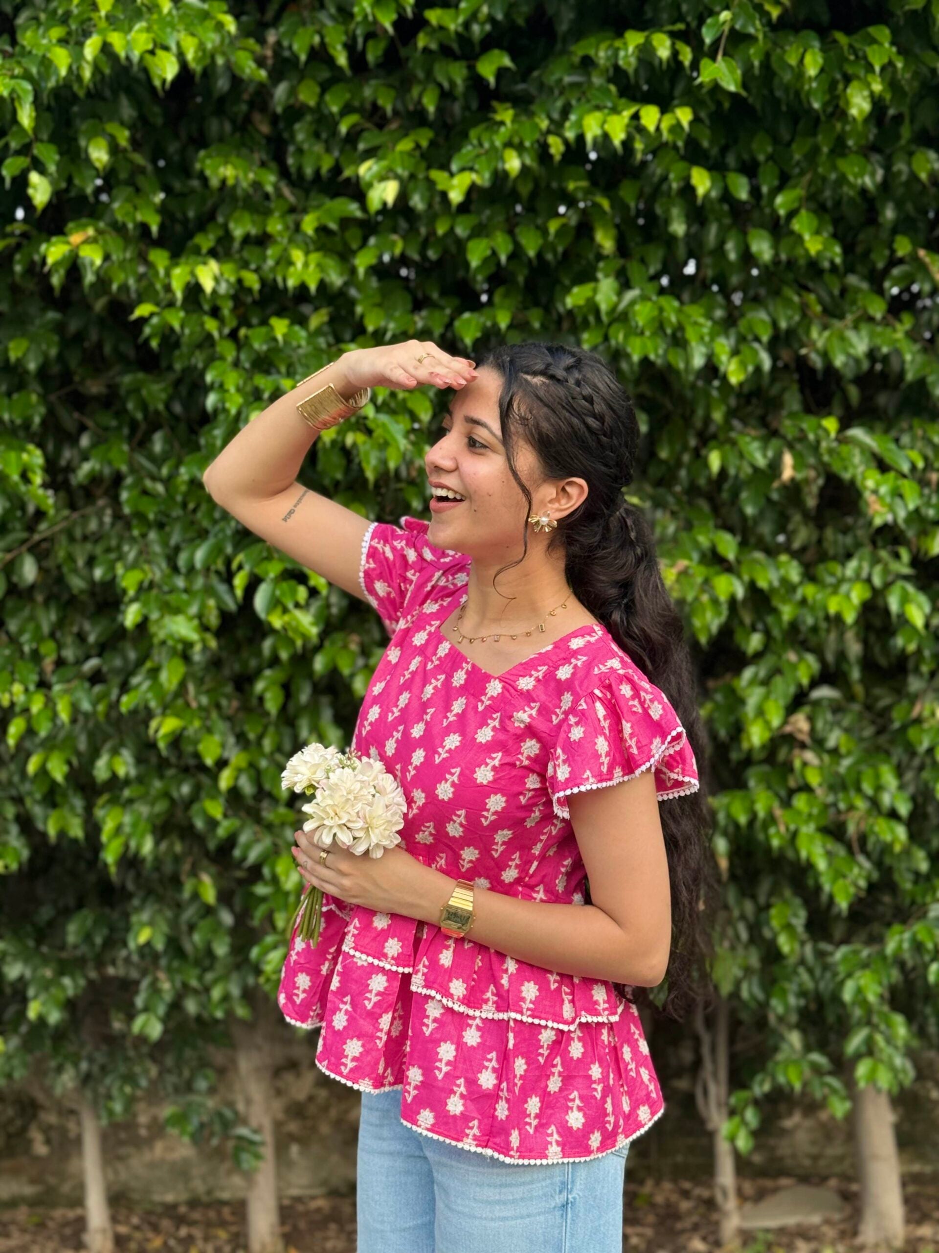 Gulaabo double frill peplum Top