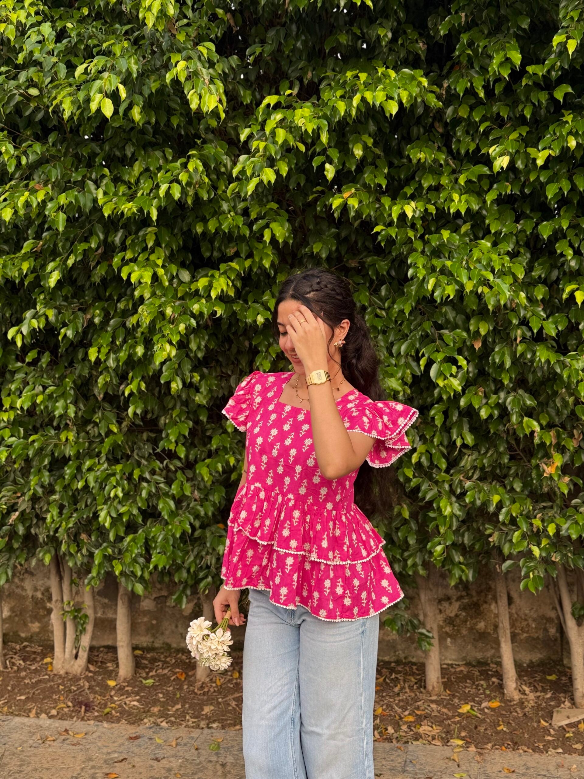 Gulaabo double frill peplum Top