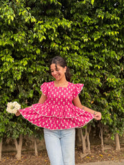 Gulaabo double frill peplum Top