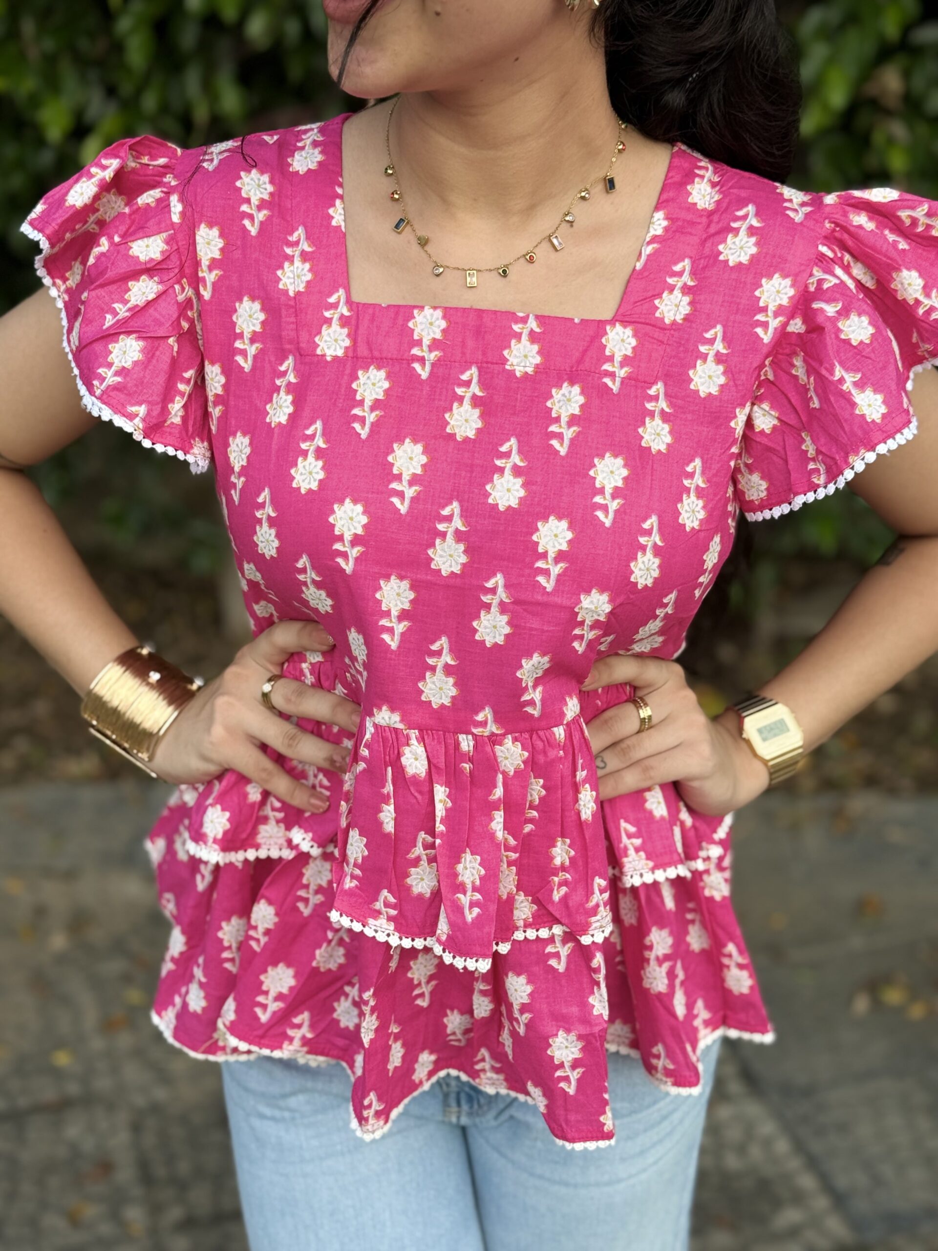 Gulaabo double frill peplum Top