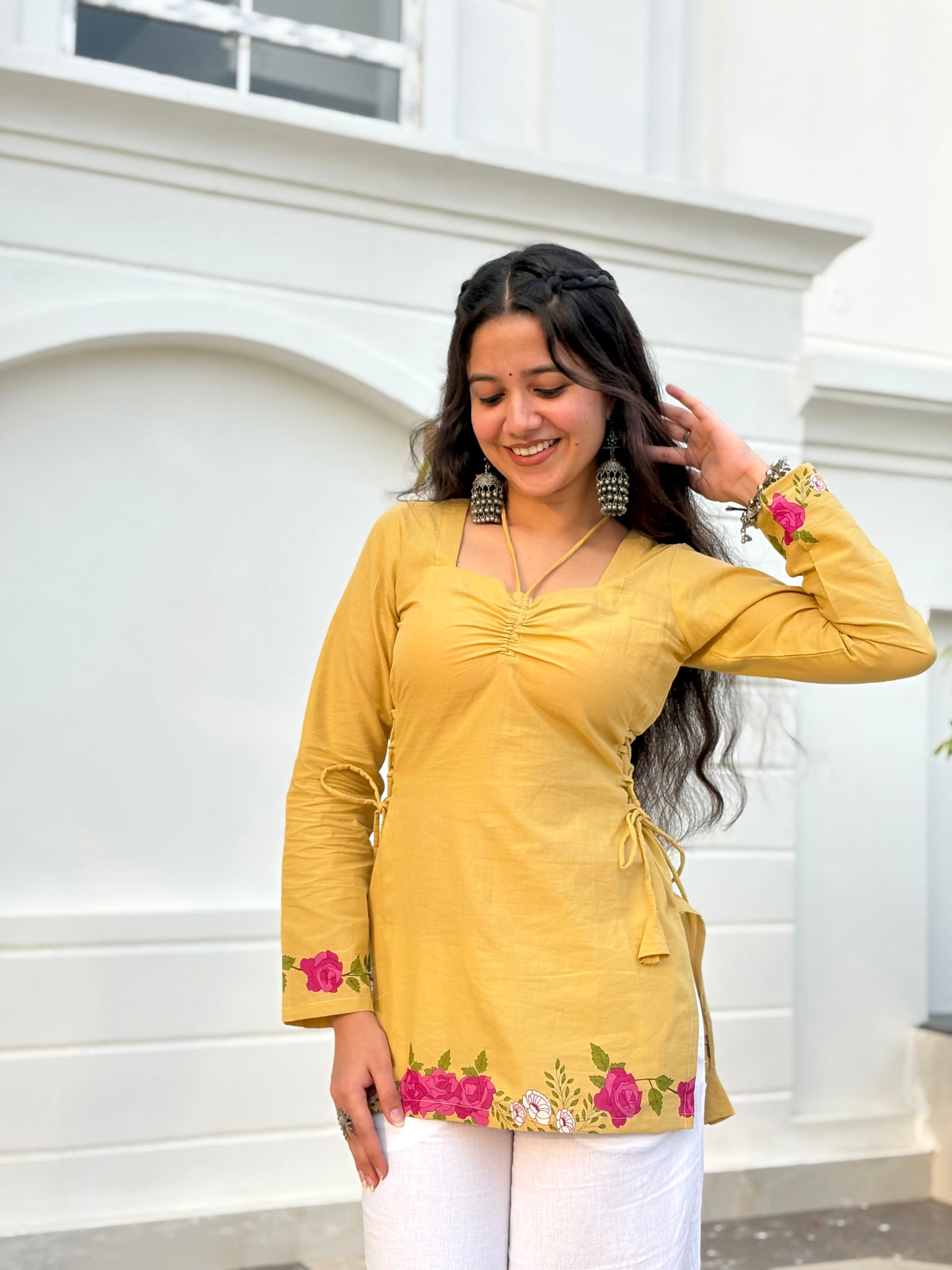 Sakhi Yellow beige 2-in-1 Kurti