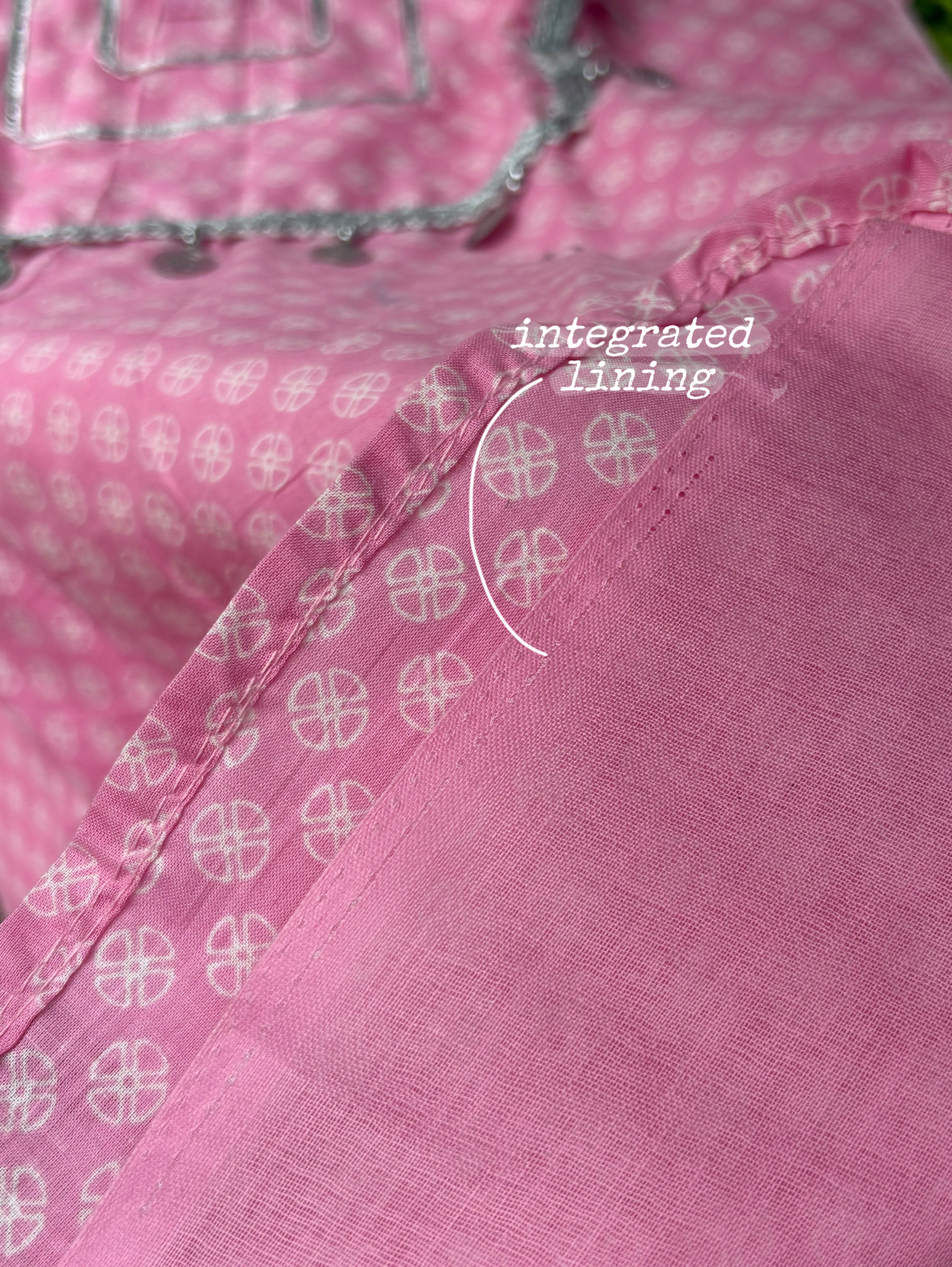 Hemlata Baby Pink Collar Puffed Sleeves Kurti