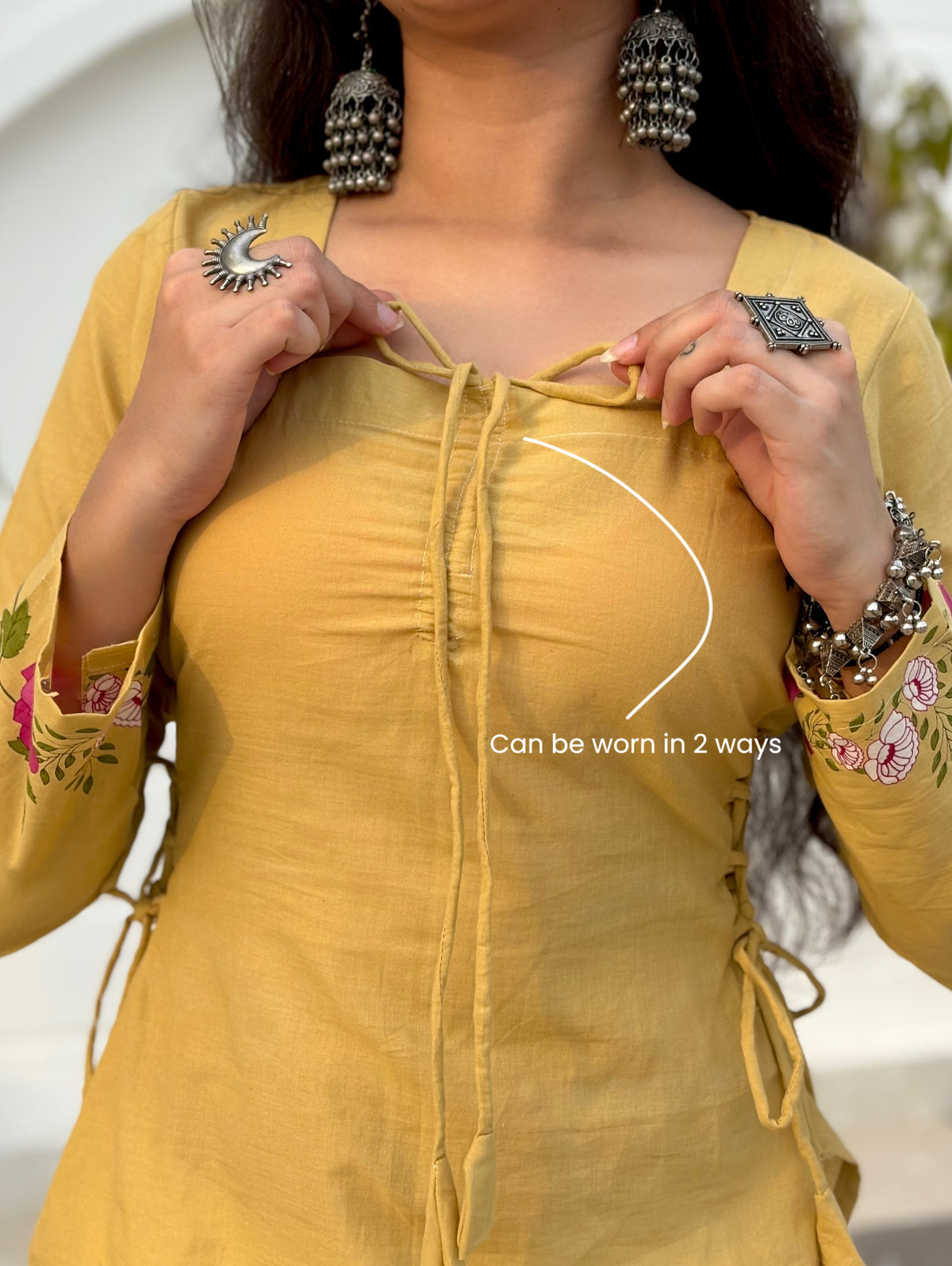 Sakhi Yellow beige 2-in-1 Kurti