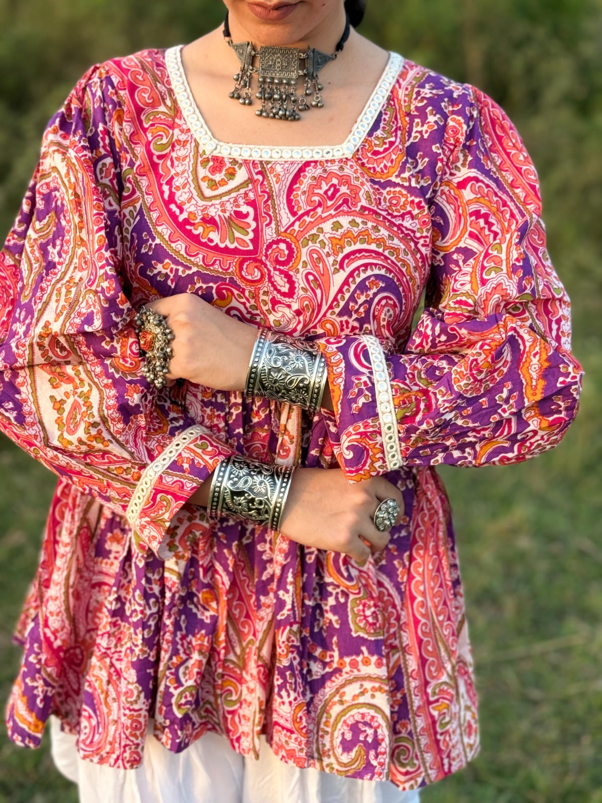 Bhavaani Purple Dhoti-Kurta Set