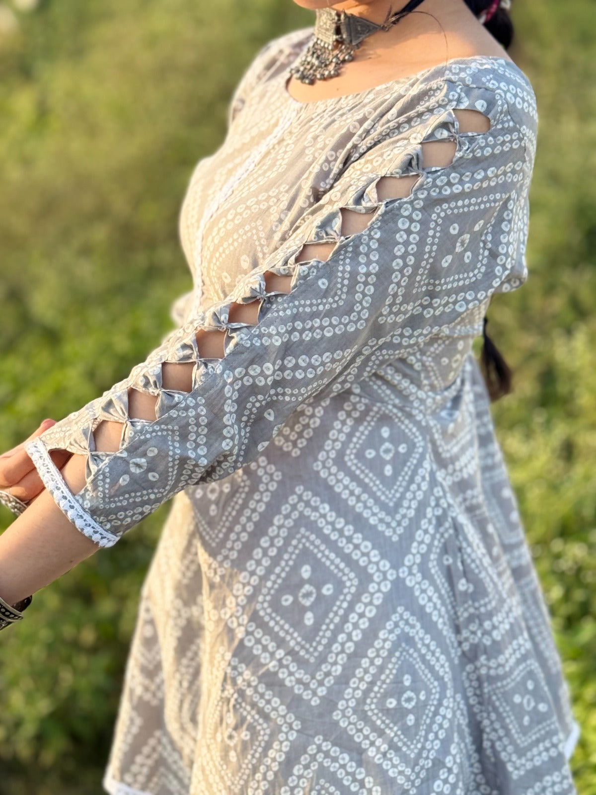 Sadhavi Grey Dhoti-Kurta Set