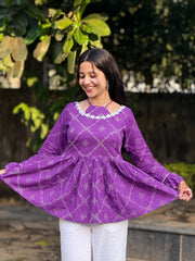 “Madhubala” Purple Halter Neck Kurti