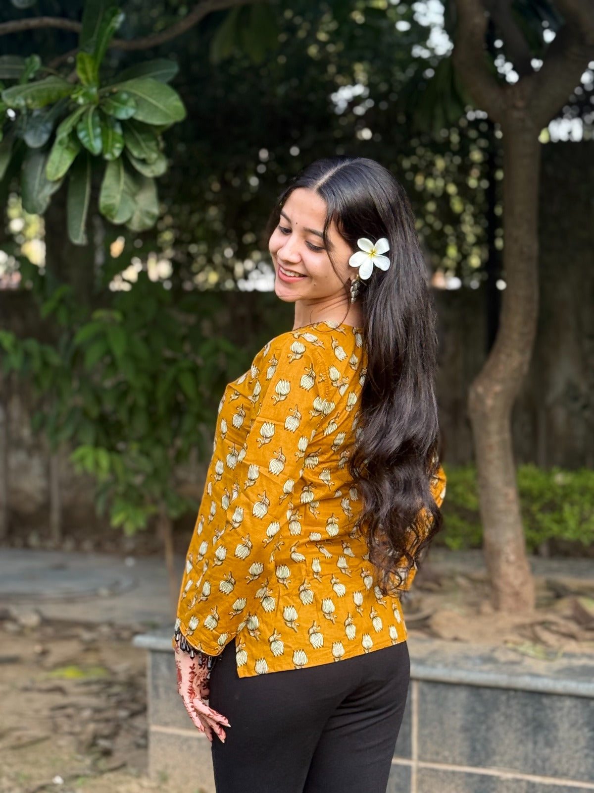 “Deep🪔” Mustard Yellow Short Kurti