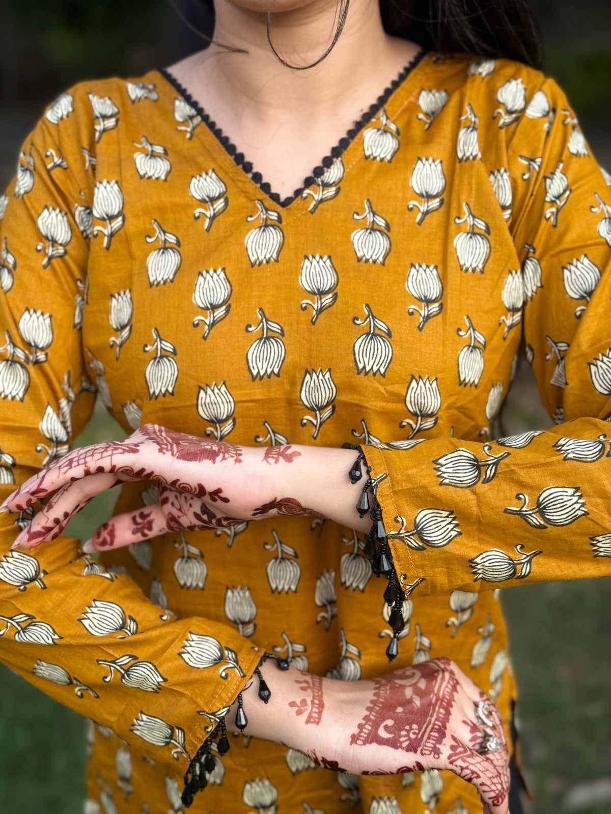 “Deep🪔” Mustard Yellow Short Kurti