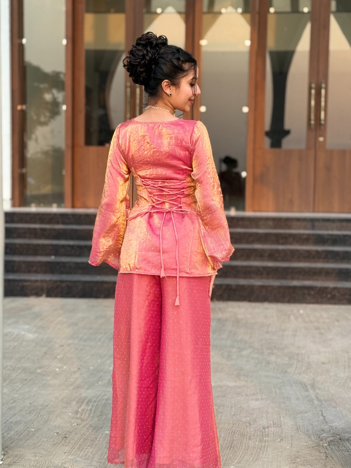 “Zarina” Hem-Cut Kurta & Flared Pants Set