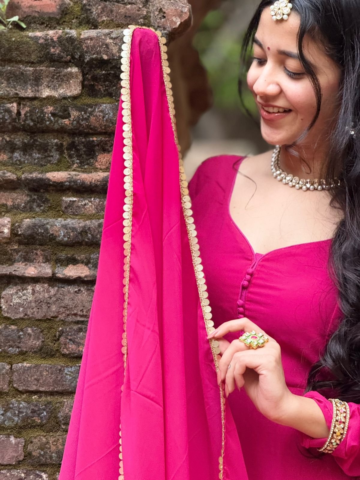 “Begum” Fuchsia Pink Anarkali Suit set