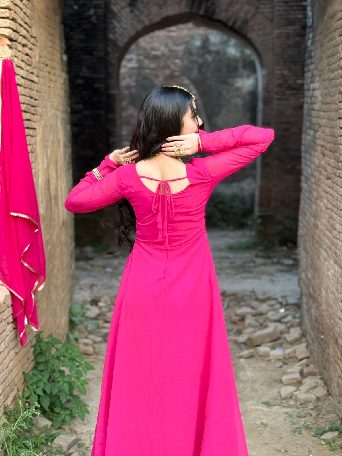 “Begum” Fuchsia Pink Anarkali Suit set