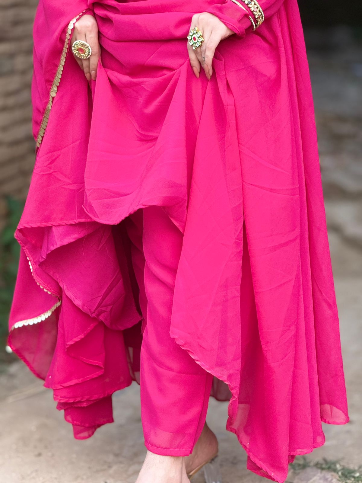 “Begum” Fuchsia Pink Anarkali Suit set