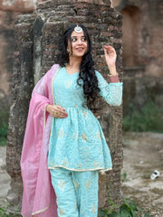 “Feroza” Aqua blue Suit