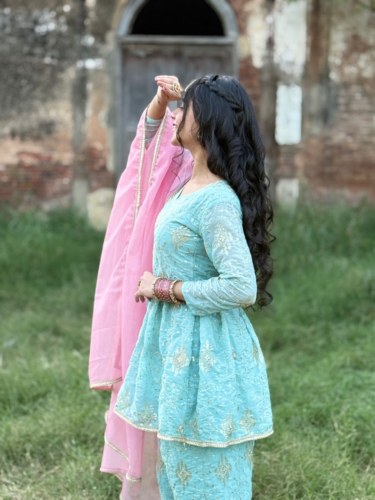“Feroza” Aqua blue Suit