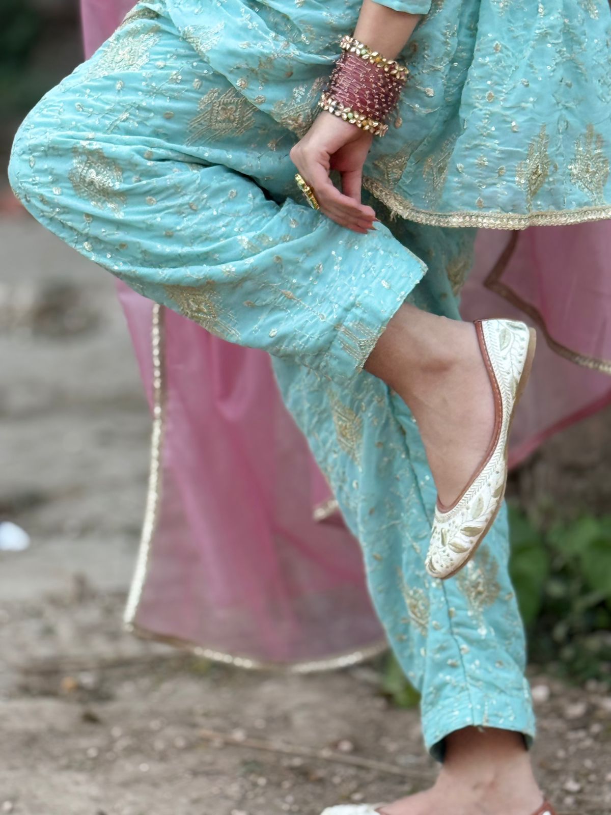 “Feroza” Aqua blue Suit