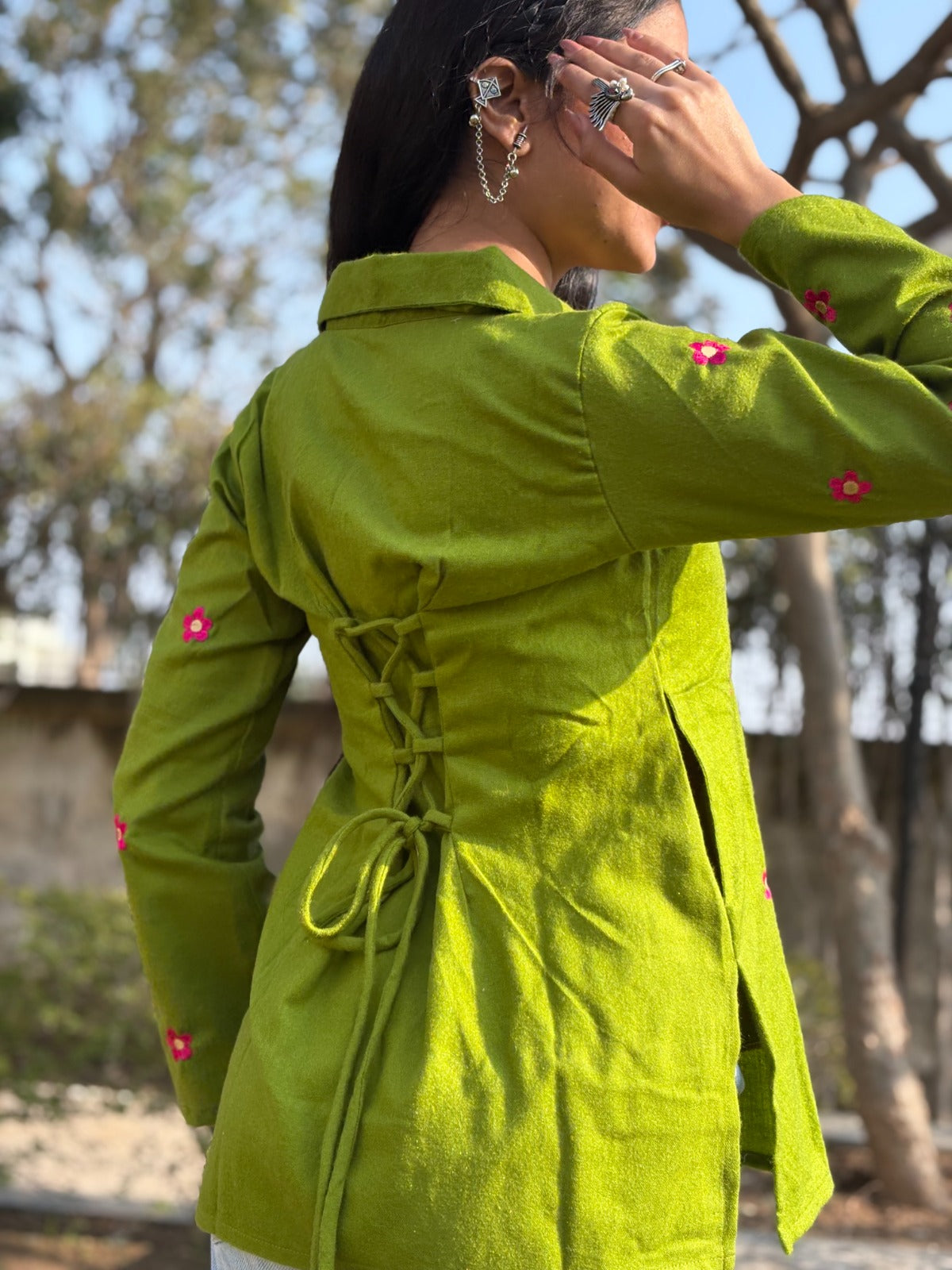 Gulbahaar Corset Back Woolen Kurti