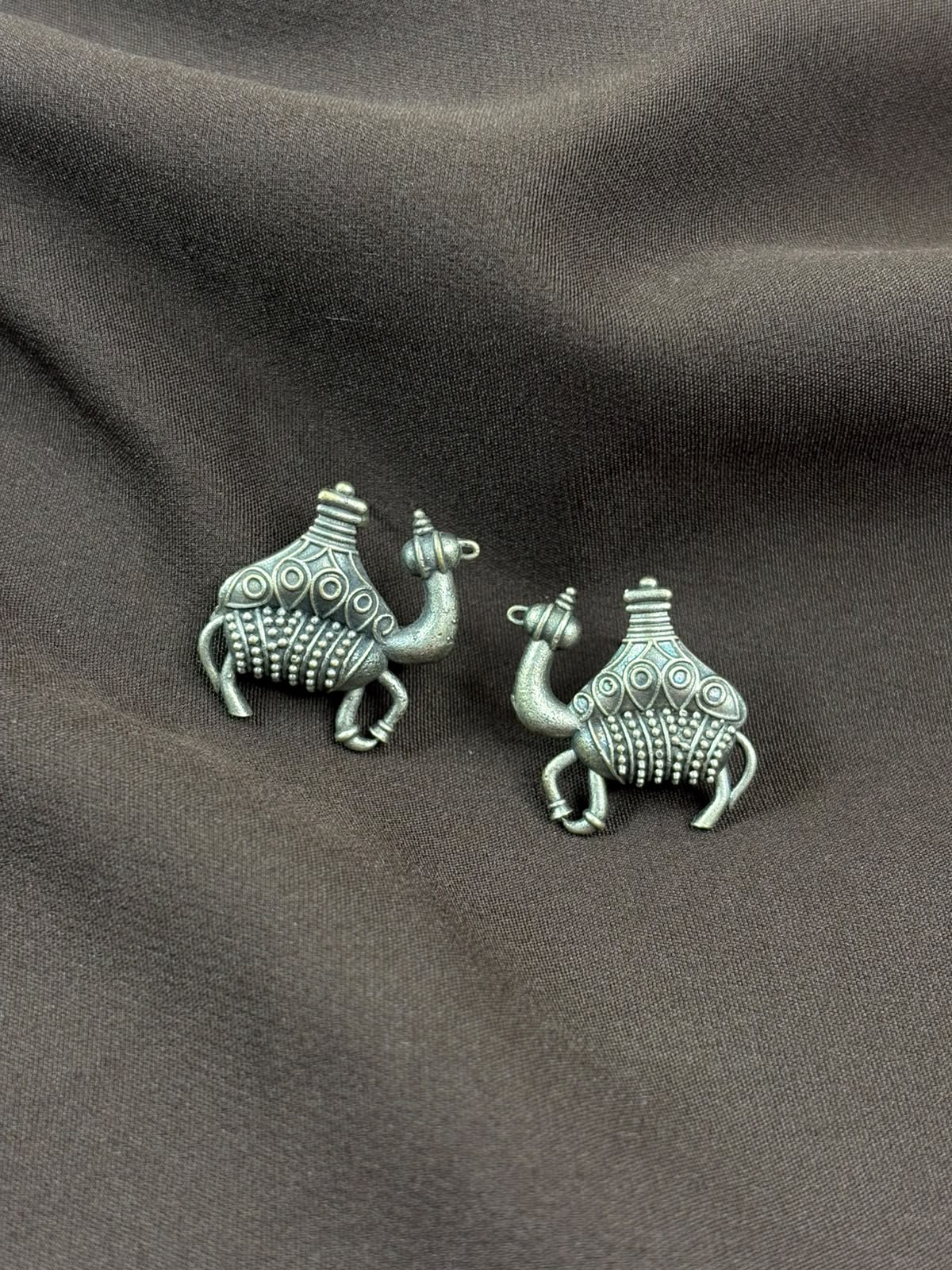 Silver Camel Premium Brass Metal Earrings