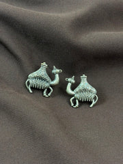 Silver Camel Premium Brass Metal Earrings