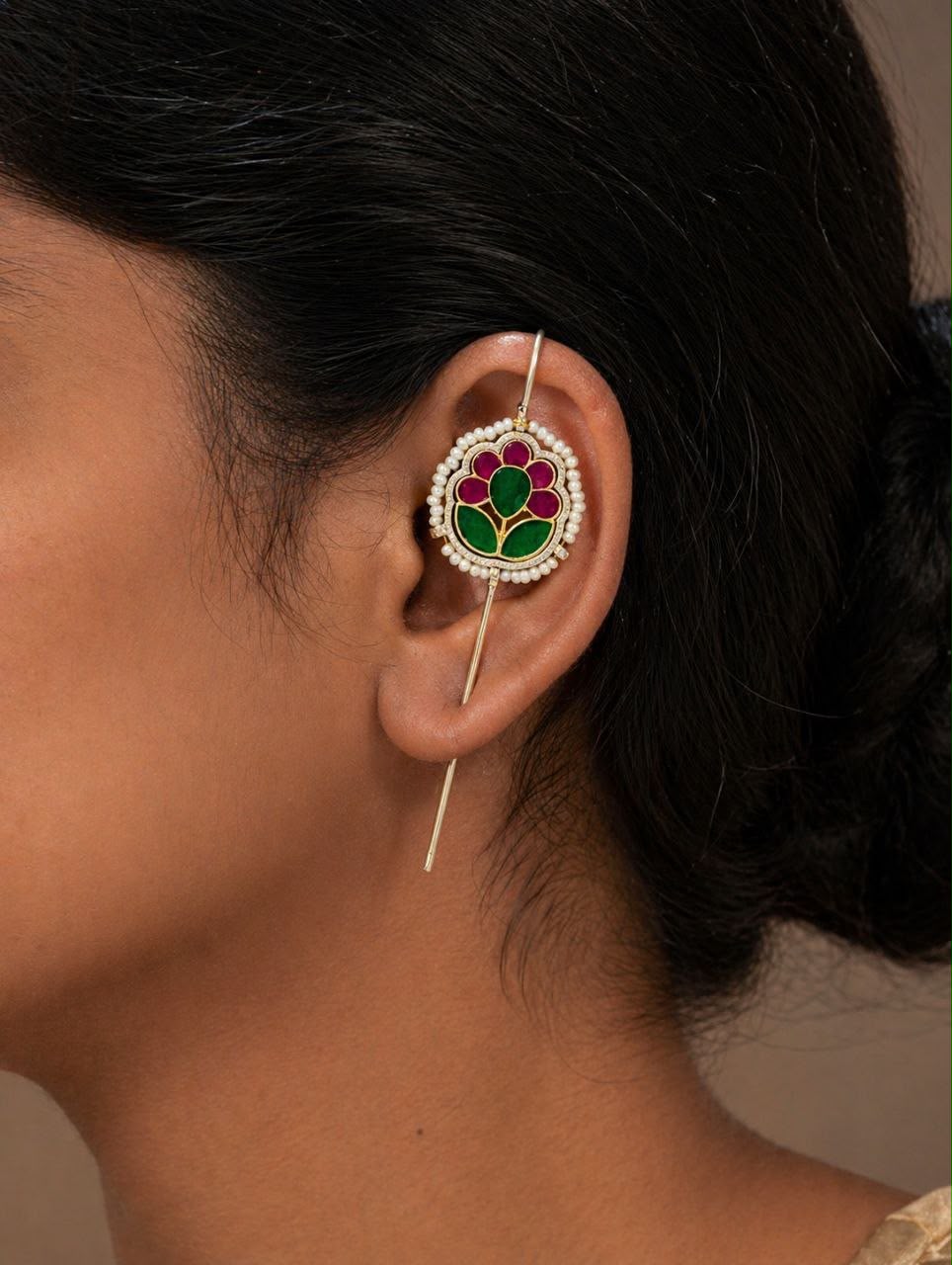 Meena Kari Floral Ear cuffs