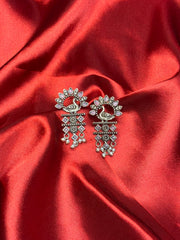 Statement Peacock Earrings Baby pink