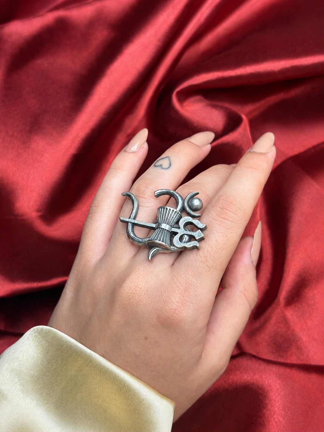 Shiva Silver Replica Adjustable Ring
