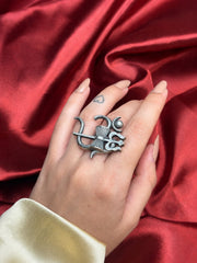 Shiva Silver Replica Adjustable Ring