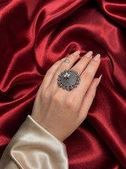 Round Pearl Adjustable Ring