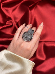 Unique silver replica adjustable ring