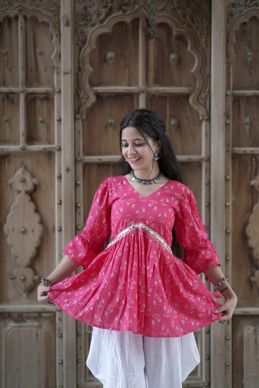 Radha Pink Frock Back Design Kurti