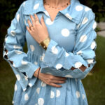 Heer Cutout Pearl Sleeves Polka Dot Kurti Top